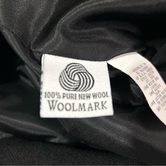 Urban Wool Jacket Women’s 12 Black Merino Wool & Velvet Business Career Holiday - Picture 8 of 11